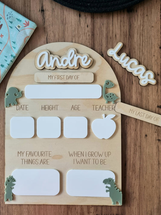 My First/ Last Day of Board Personalised Dino