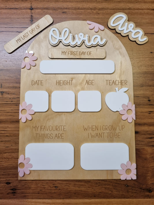 My First/ Last Day of Board Personalised Flower