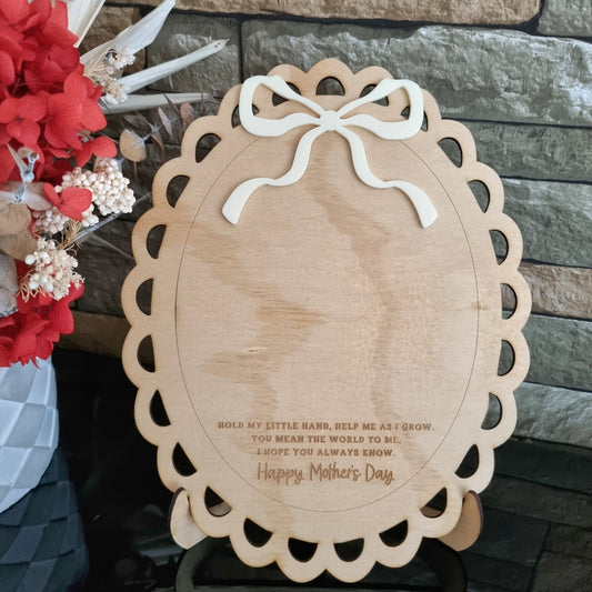 Mother's Day Hand print Plaque Bow