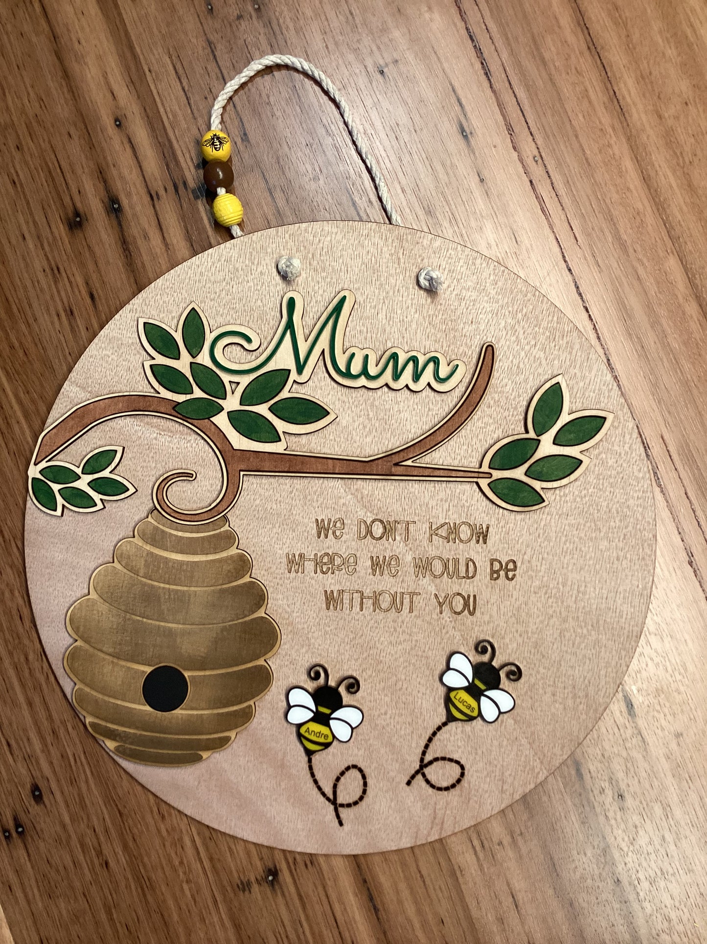 Mum Bee Round Sign